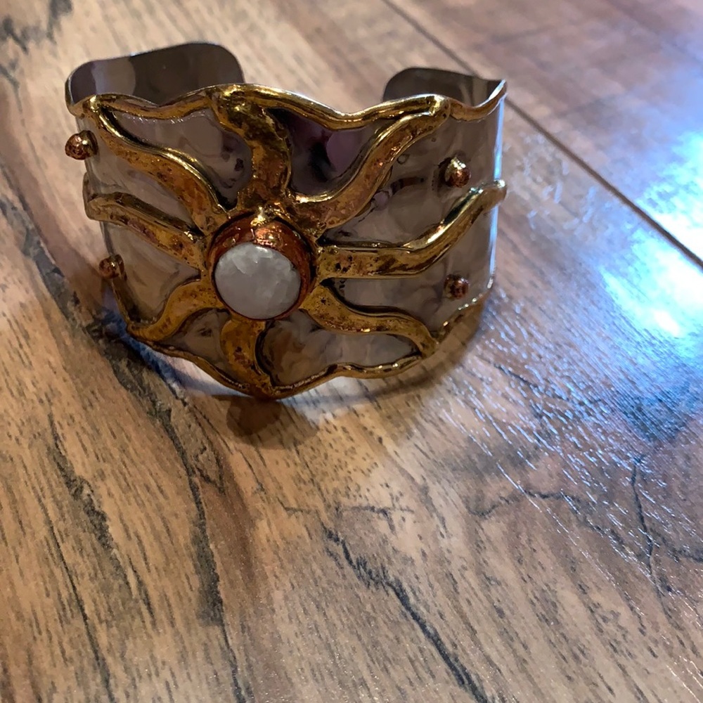 Rainbow moonstone sun cuff
